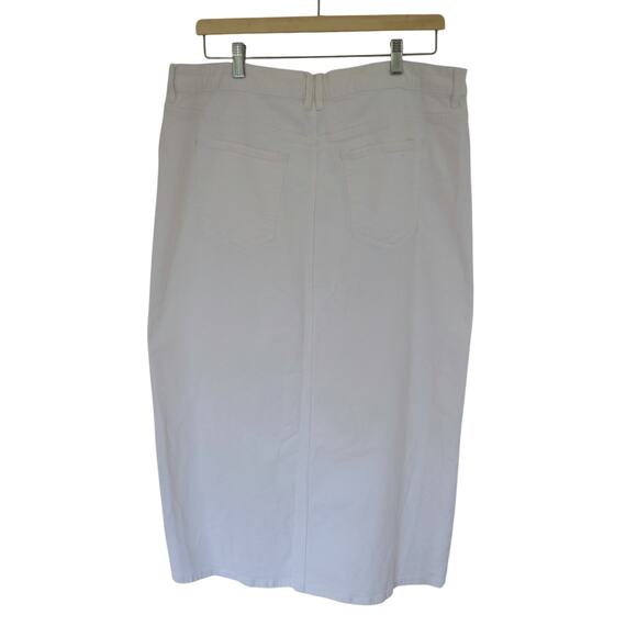 Vintage White Denim Midi Skirt Size Large - Picture 4 of 4